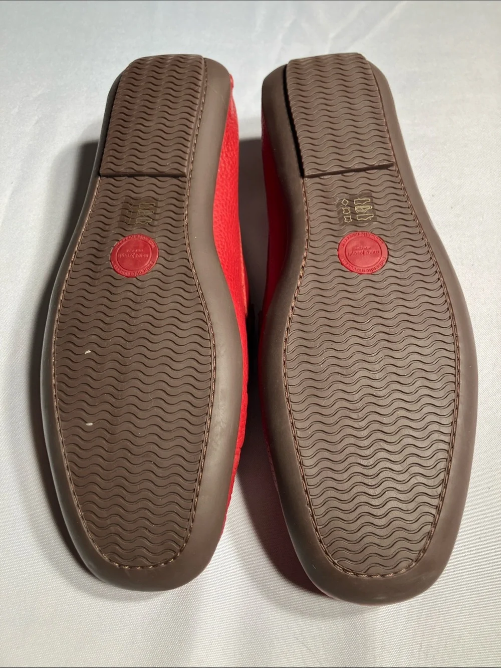 Marc Joseph Red Pebbled Leather Slip-On Loafers